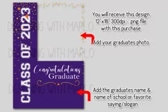 Graduation Garden Flag PNG Sublimation Design, Purple 2023 Product Image 2