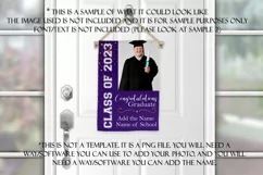 Graduation Garden Flag PNG Sublimation Design, Purple 2023 Product Image 3