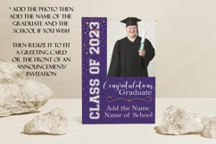 Graduation Garden Flag PNG Sublimation Design, Purple 2023 Product Image 5