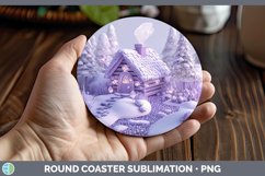 GorgeousPurple 3D Christmas Round Coaster design.