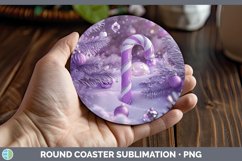 GorgeousPurple 3D Christmas Round Coaster design.