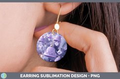 GorgeousPurple 3D Christmas Round Earrings design.