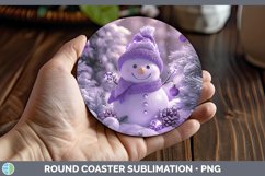 GorgeousPurple 3D Christmas Round Coaster design.