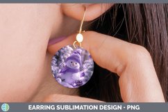 GorgeousPurple 3D Christmas Round Earrings design.
