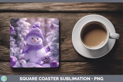 GorgeousPurple 3D Christmas Square Coaster design.