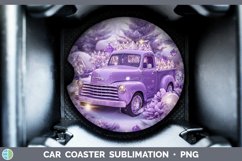 GorgeousPurple 3D Christmas Car Coaster design.