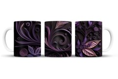 Purple 3D Mug Wrap Sublimation Designs, 3d Mug, Flowers Png