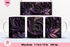 Purple 3D Mug Wrap Sublimation Designs, 3d Mug, Flowers Png