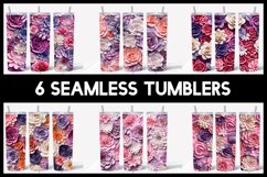 6 Seamless 3D Roses Flowers Tumbler Sublimation Product Image 1