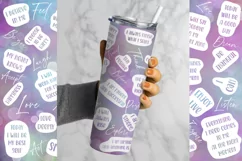 Tumbler Sublimation Affirmations Bundle, 20 oz tumbler wrap, Png Self Love