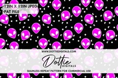 Purple Aliens Repeat Seamless Pattern - Paper, JPG, Pat File Product Image 1