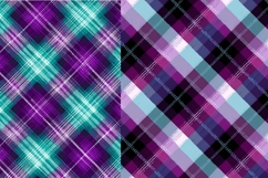 Purple and Turquoise Boho Plaid Pattern Design, Sublimation Product Image 2