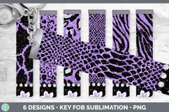 Bundle of six Purple Animal Print key fob sublimation designs