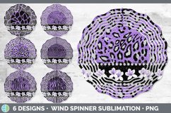 Bundle of six Purple Animal Print wind spinner sublimation designs.