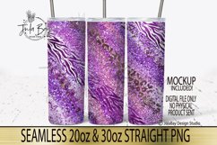Purple Beautiful colored tumblers with marble milky way texture and animal prints