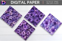 Purple Blooms Digital Paper Product Image 1