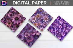 Purple Blooms Digital Paper Product Image 1