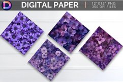 Purple Blooms Digital Paper Product Image 1