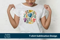 Purple blue red hearts and leaves TShirt Background