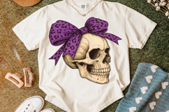 Halloween Skeleton PNG, Halloween Skull PNG, Coquette Bow Product Image 5
