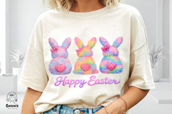 Happy Easter Colorful Faux Fur Purple Pink Cute Bunny Product Image 2