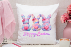 Happy Easter Colorful Faux Fur Purple Pink Cute Bunny Product Image 3