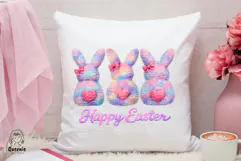 Happy Easter Colorful Faux Fur Purple Pink Cute Bunny Product Image 3