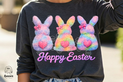 Happy Easter Colorful Faux Fur Purple Pink Cute Bunny Product Image 4