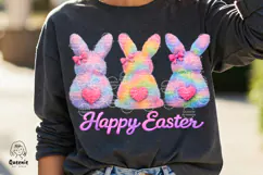 Happy Easter Colorful Faux Fur Purple Pink Cute Bunny Product Image 4