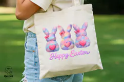 Happy Easter Colorful Faux Fur Purple Pink Cute Bunny Product Image 5