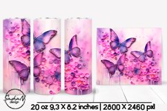 3d purple butterflies alcohol ink tumbler wrap Product Image 1