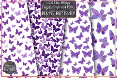 Purple Butterfly Patterns Design, Sublimation Design Product Image 1