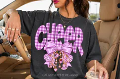 Lavender Gingham Cheer PNG with Bow and Charms Product Image 3