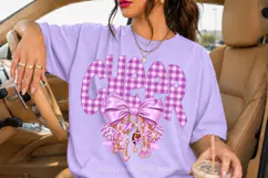 Lavender Gingham Cheer PNG with Bow and Charms Product Image 2