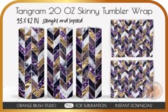 Purple Chevron Skinny Tumbler Marble Geometric Wrap PNG  1