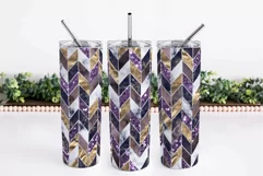 Purple Chevron Skinny Tumbler Marble Geometric Wrap PNG 2