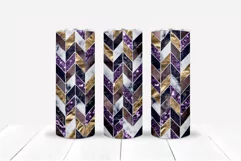 Purple Chevron Skinny Tumbler Marble Geometric Wrap PNG 3