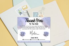 Purple Colorful Organic Landscape Single-Sided Thank You Card for Small Business