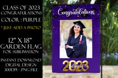 Class of 2023 Purple Graduation Garden Flag PNG Sublimation Product Image 1