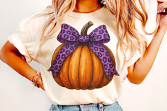 Halloween Leopard Coquette Pumpkin PNG, Pumpkin Fall Bow PNG Product Image 2