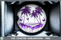GorgeousPurple Drips Car Coaster design.