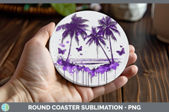 GorgeousPurple Drips Round Coaster design.