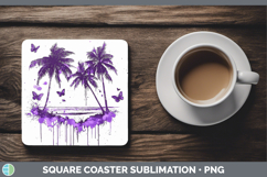 GorgeousPurple Drips Square Coaster design.