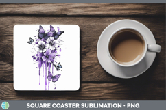 GorgeousPurple Drips Square Coaster design.