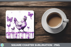 GorgeousPurple Drips Square Coaster design.