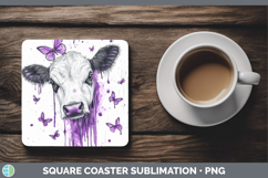 GorgeousPurple Drips Square Coaster design.