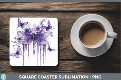 GorgeousPurple Drips Square Coaster design.