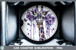 GorgeousPurple Drips Car Coaster design.
