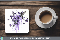 GorgeousPurple Drips Square Coaster design.