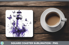 GorgeousPurple Drips Square Coaster design.